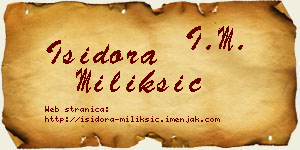 Isidora Milikšić vizit kartica